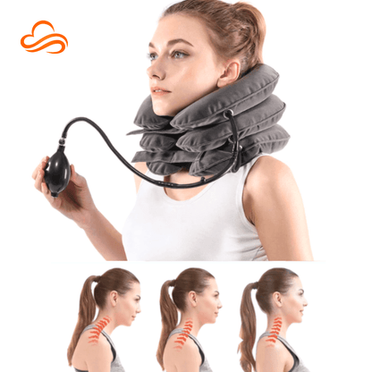 Alongador de Pescoço Inflável Kajopineck – Tração Cervical, Descompressão de Discos e Alívio da Dor de Cabeça