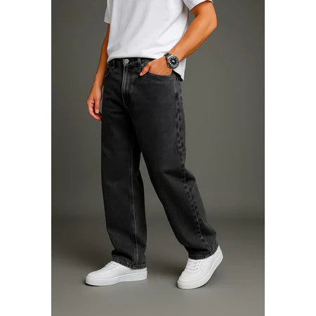 Calça Balão Jeans Masculina Bag Boca Larga Streetwear Reta